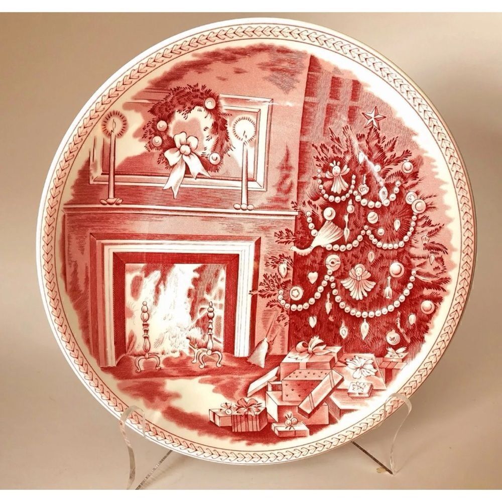 Rare Vintage WEDGWOOD Williams-Sonoma, Mayfair Christmas Eve, 9" Salad Plate